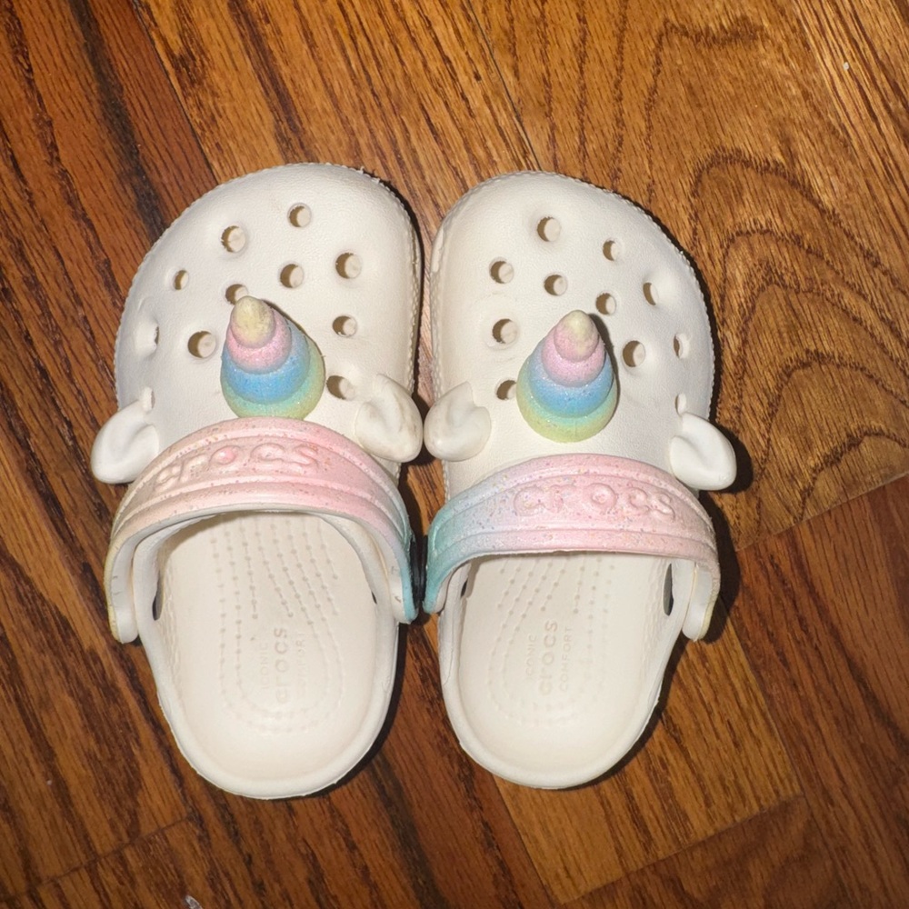 Crocs Kids Unicorn Clogs - Cream and Pastel